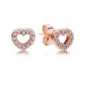 Pandora Captured Heart Rose Gold Earrings